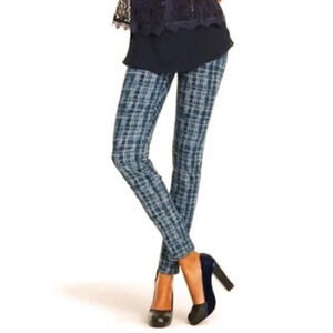Cabi Jeans Grid Skinny Jeans Blue & Gray Low Rise Stretch - Size 2